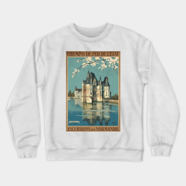 Excursions en Normandie  - Vintage French Railway Travel Poster Crewneck Sweatshirt by Naves